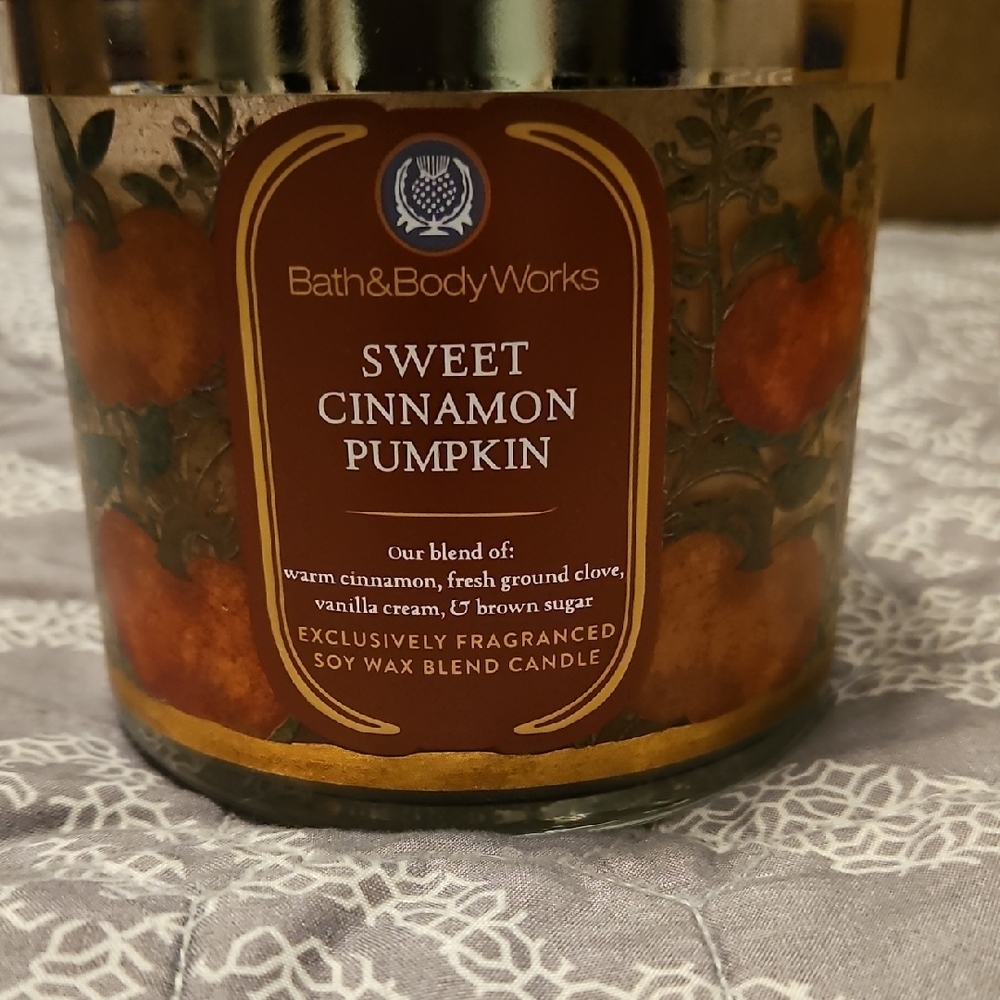 Bath & Body Works Sweet Cinnamon Pumpkin Candle - Brown and Orange